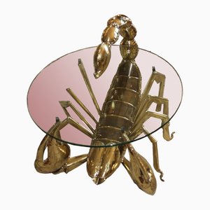 Illuminated Brass Scorpion Coffee Table by Jacques Duval-Brasseur, 1970s