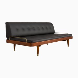 Mid-Century Danish Daybed with Removable Backrest and Hidden Blankets Compartment, Denmark, 1960s