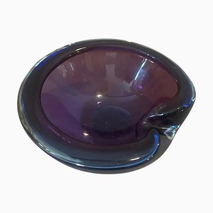 Modernist Blue and Purple Murano Glass Bowl from Seguso, 1970s