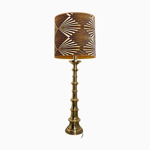 Ceramic Floor Lamp attributed to Kaiser with Silk Lampshade from Dedar, 1960s