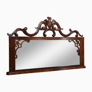 Carved Over-Mantle Rosewood Wall Mirror