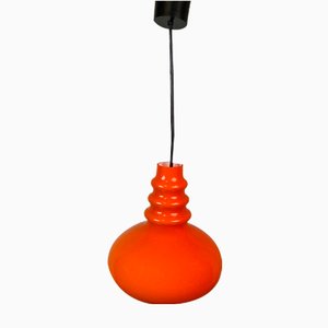 Pendant Lamp in Orange Glass from Peill & Putzler