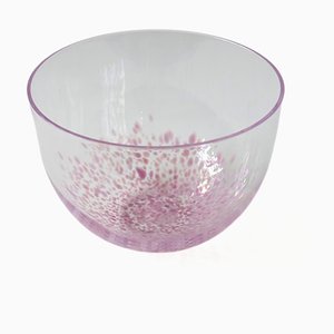 Mid-Century Handmade Pink Glass Bowl from Pukeberg, Sweden