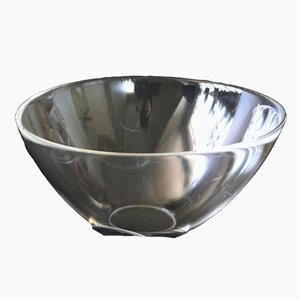 Large Fuga Bowl in Glass by Sven Palmqvist for Orrefors, 1970s
