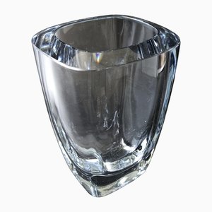 Vaso grande vintage in cristallo blu di Orrefors