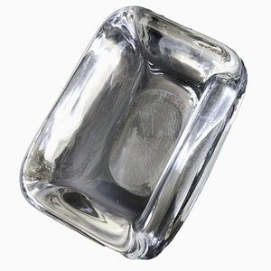 Small Rectangular Crystal Bowl by Vicke Lindstrand for Orrefors, 1970s