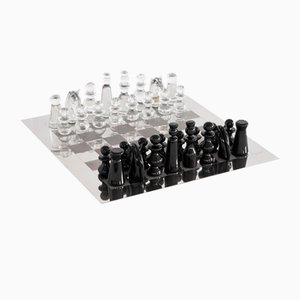 Juego de ajedrez de cristal de Murano de Gino Cenedese, años 60. Juego de 33
