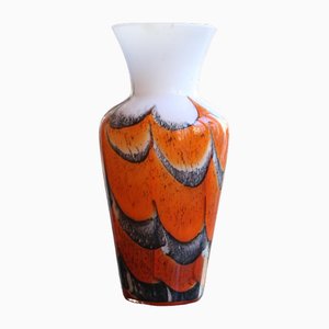 Vase Orange en Verre Polychrome