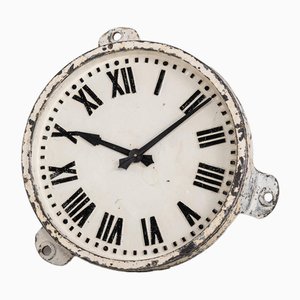 Horloge Murale 18 en Fonte Blanche de Gents of Leicester, 1930s