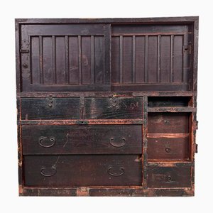 Mueble de almacenamiento Tansu tradicional japonés, década de 1890