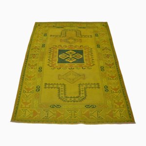 Vintage Yellow Faded Rug, 1960s