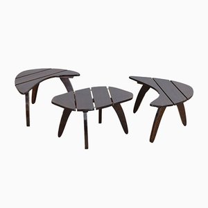 Tables Club Kidney Mid-Century, Set de 3