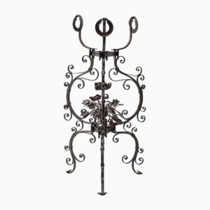 Wrought Iron Lamps with Floral Decorations by Alessandro Mazzucotelli, 1890s