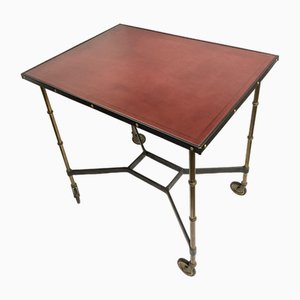 Table avec Gaine en Cuir par Jacques Adnet, 1950s