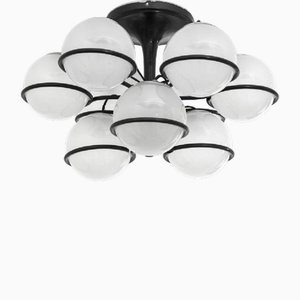 Chandelier Mod 2042-9 in Black by Gino Sarfatti for Artiluce, 1950s