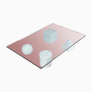 Mesa de centro Metafora de mármol blanco de Massimo & Lella Vignelli para Casigliani