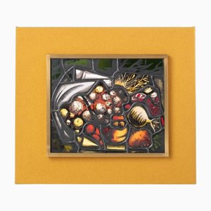 Picture Frame in Brass and Colored Glass by Max Ingrand for Fontana Arte