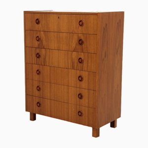 Comò Tallboy in teak, Svezia, anni '60, Scandinavia