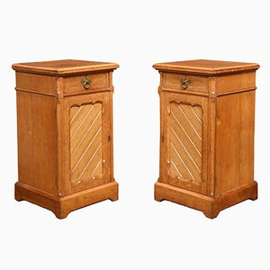 Gothic Revival Bedside Cabinets, 1890s, Set of 2