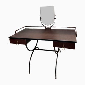 Leather Dressing Table by Jacques Adnet, 1950s
