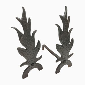 Andirons in Cast Iron, 1950s, Set of 2