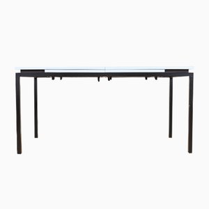 Mesa de comedor extensible Mid-Century en azul claro