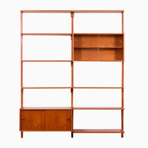 Mid-Century Danish 2-Bay Teak Wall Unit in the style of Poul Cadovius, 1960s
