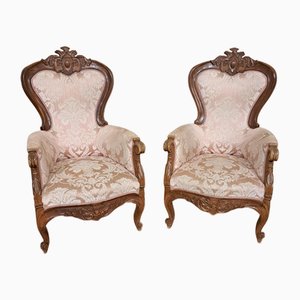 Set of Italian Armchairs, 19th Century