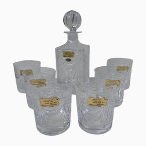 Gérard Crystal Whiskey Service from Lorraine, 1970s, Set of 7