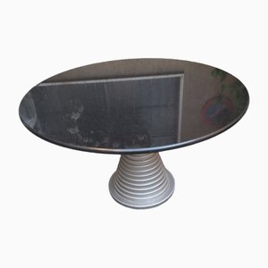 Table in Silver Wood with Black Marble Top by Carlo de Carli, 1980s