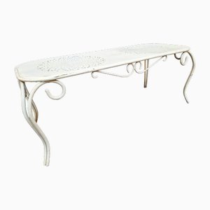 Table en Fer Laqué Blanc, 1970s