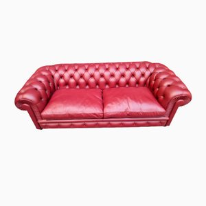 Zwei-Sitzer Mod Chester Sofa aus Bordeaux Leder von Poltrona Frau, 1990er