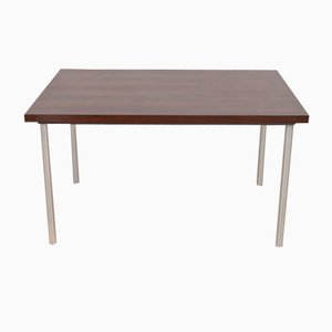 Mid-Century Rosewood Table with Tubular Metal Legs, 1960s