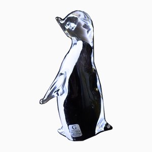 Figurine Pinguin Vintage Faite Main en Cristal de Gränna Glasbruk, Suède