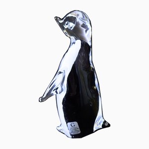 Handgefertigte Vintage Pinguin Figur aus Kristall von Gränna Glasbruk, Schweden