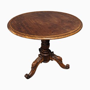 Tavolino in stile Napoleone III con piedistallo in mogano
