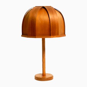 Swedish Pine Bent Veneer Table Lamp by Gb Solbackens Svarveri, 1970s