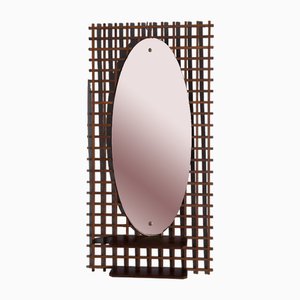Specchio geometrico vintage con mensola, Italia, anni '60