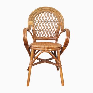 20th Century Rattan and Bamboo Armchair