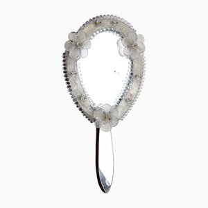 Venetian Murano Glass Hand Mirror, 1950s