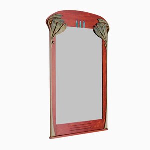 Art Nouveau Mirror with Carved Frame and Glass Insert, 1890s