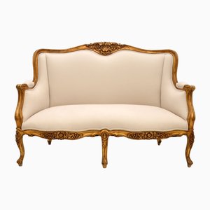 French Louis Style Gilt Wood Sofa, 1930s