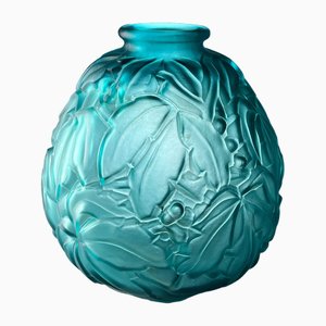 Vase Art Déco en Verre par Carrillo, France