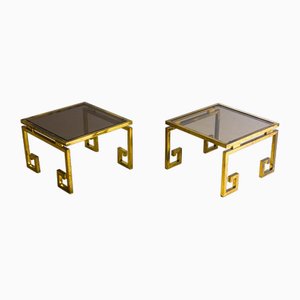 Brass Side Tables from Belgo Chrom / Dewulf Selection, 1970s, Set of 2