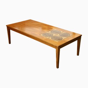 Moderner dänischer Mid-Century Couchtisch aus Teak & Keramikfliesen von Trioh Mobler, 1960er