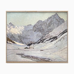 Alex Weise, Paysage enneigé, Peinture à l'Huile sur Toile, 1920s