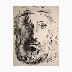 Pablo Picasso, Retrato de hombre, Litografía original, 1957