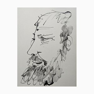 Pablo Picasso, Mann Linkes Profil, Original Lithographie, 1957