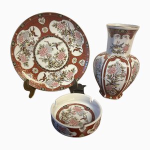Vintage Japanese Porcelain Set, Set of 3