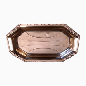 German Art Nouveau Proxy Shell Tray in Brass with Ostrich Brand from WMF, 1890s